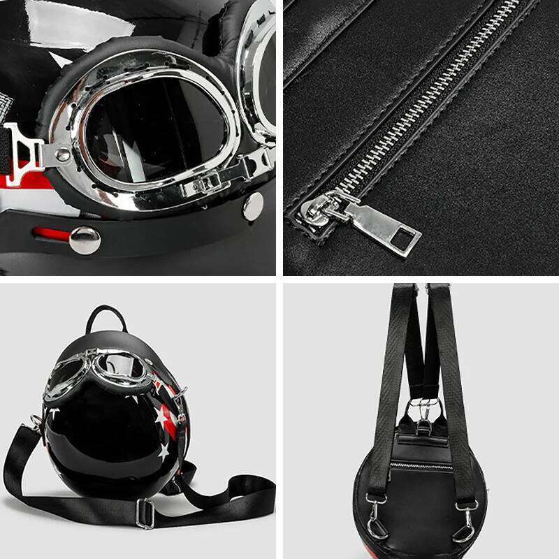 Helmet Shoulder Bags Fashion Women S Creative Funny Crossbody Bag Cute Glasses Decoration Backpack High Quality Niche Design