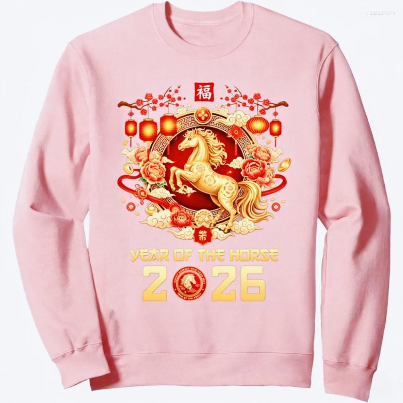Men's Hoodies Chinese Year Unisex Pullover Of The Horse Sweatshirt Latest Trendy Style Fashion Streetwear Men Women Clothing