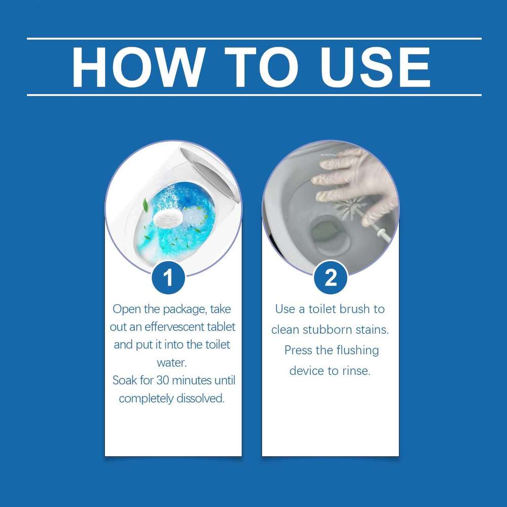 JAKEHOE Cleaning Effervescent Tablets Toilet Cleaner Deodorizer Descaler Stain Remover Long-lasting Fresh Air S260130