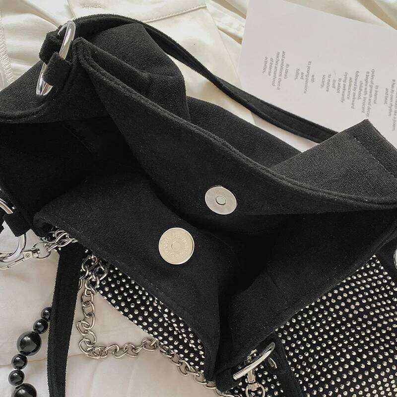 New Luxuy Rhineston Shoulder Bags For Women Diamond Leather Crossbody Female Underarm Bag Totes Purse Handbag Z260130