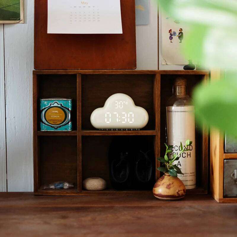 E2 Cloud Alarm kids light LED Table Voice Control Digital Despertador USB Powered Electronic Desktop Clocks Wake Up Clock W260130