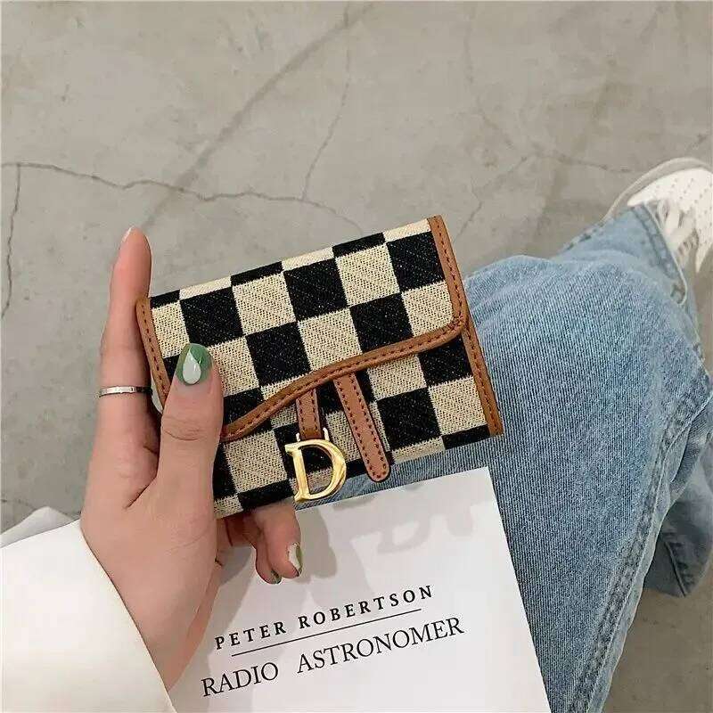 New Black and White Check Exquisite High-End Multi-Card Holder for Women - view 4