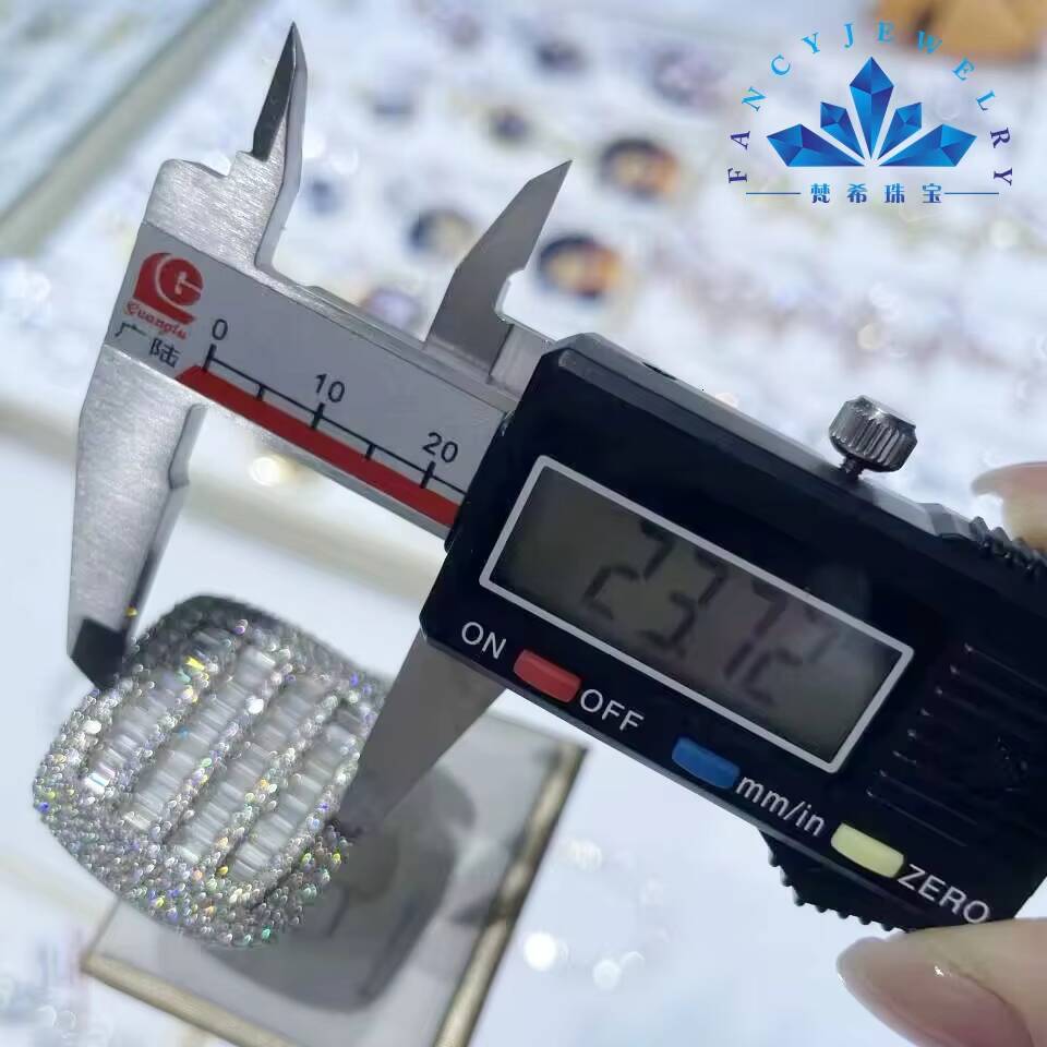 Fancy Cheap Jewelry Big Width Micro Paved Mosan Ring Hip Hop Rock Punk Full Iced Out Moissanite Finger Rings Men Women