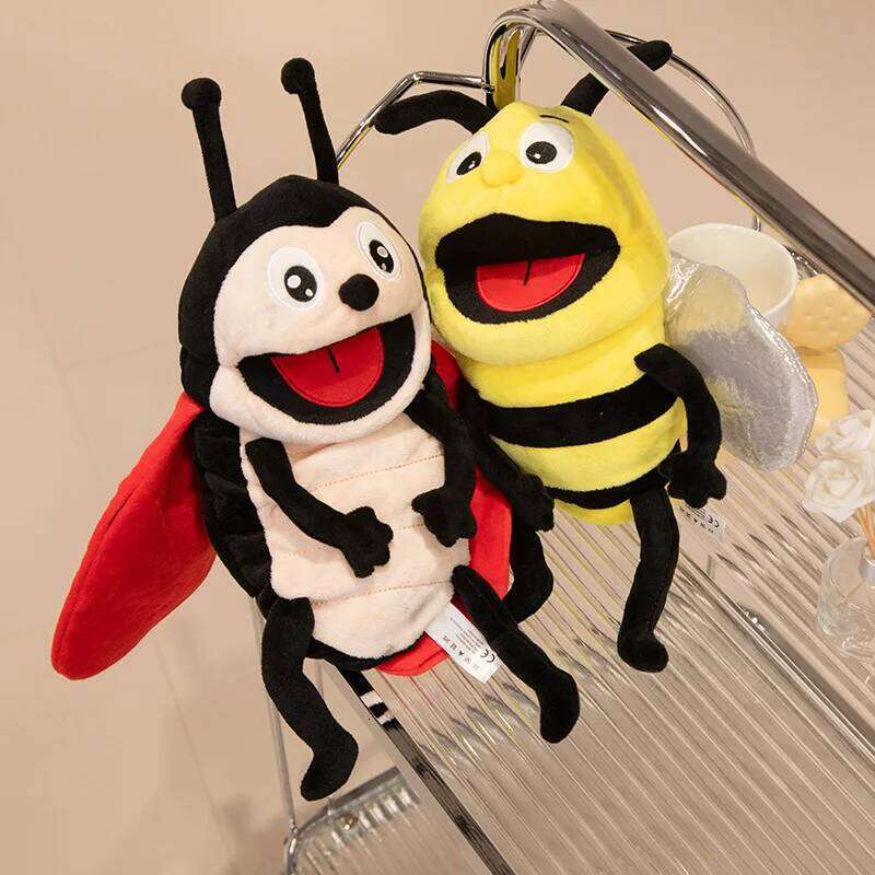 30cm Kid Plush Insects Animal Caterpillar Ladybug Hand Puppets Doll Family Storytelling Role-playing Finger Toy Y260128