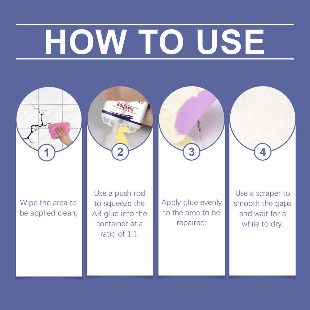 Jakehoe Pipe Surface Crack Wall Tile Gap Waterproof Adhesive Casting AB Glue Repair Agent S260130