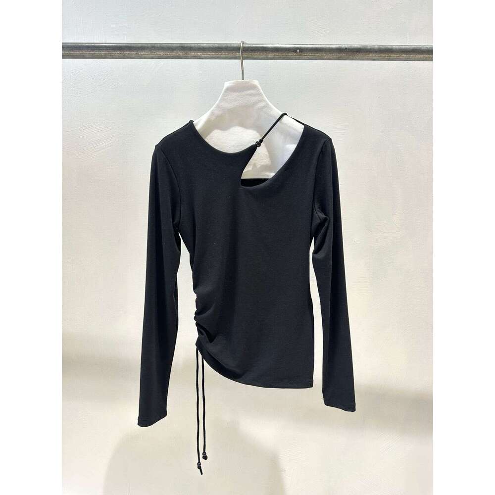 Zhihetang Hollow Out Round Neck Knitted Sweater For Women Irregular Slim Fit Versatile Top Long Sleeve Artistic Vintage LEEGO LENS