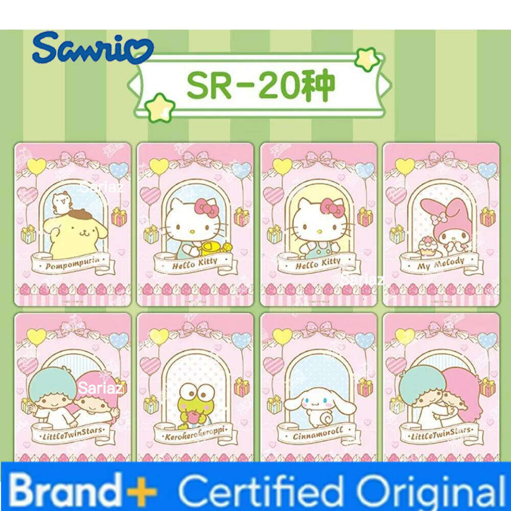 Sanrio Wholesale Japanese Cartoon for Children Very Popular Shining Cute Celebrity Family Limited Game Collection Card Kids Gifts H260130