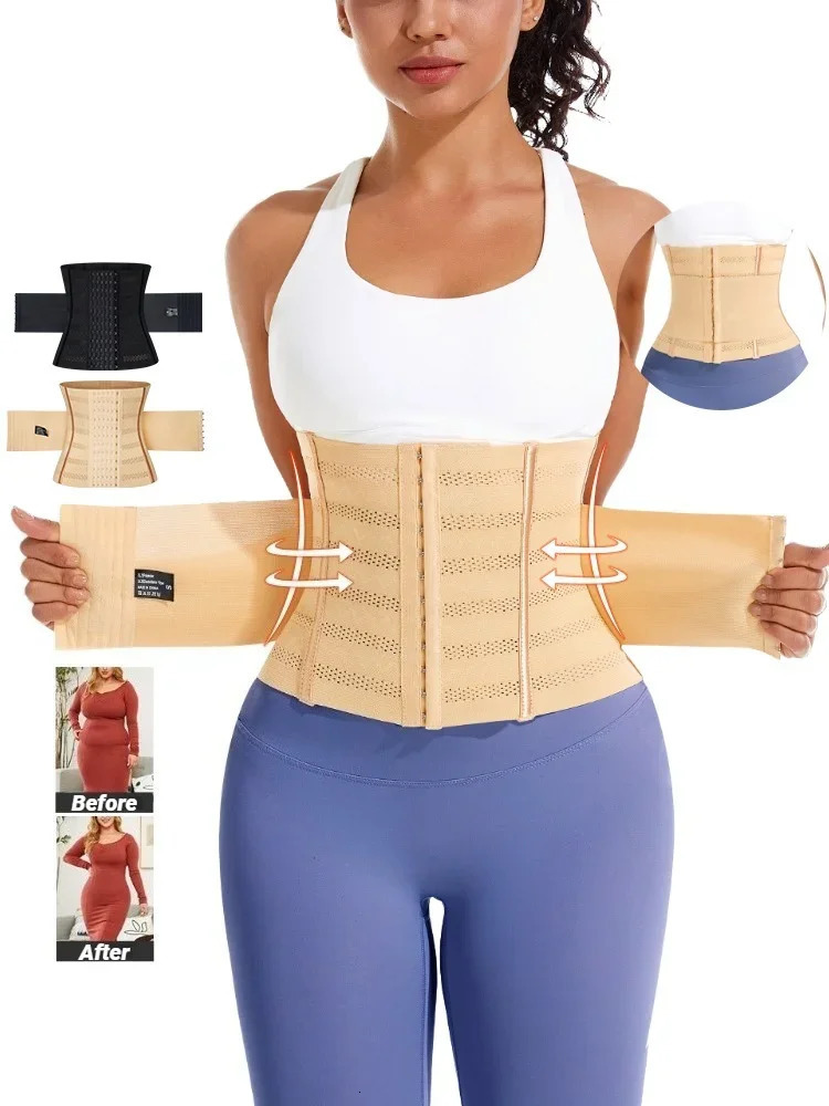 Women Slimming Waist Trainer Belt Shapewear Tummy Control Belly Cincher Body Shaper Fat Compression Girdles Faja Firm Corset 260130