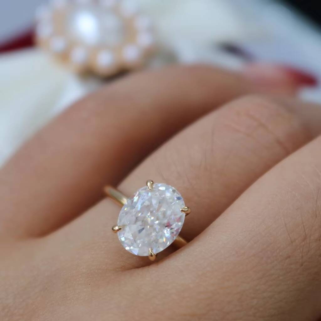 Factory Custom GIA IGI Certified Vvs Cvd Lab Grown Created Diamond 18k Gold Oval Pear Radiant Cut Lab Diamond Ring1 2 3 Ct