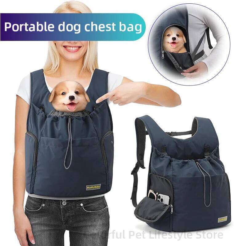 Chest Front Carrying Tote Breathable Backpack Chihuahua Dog Portable Outdoor Travel Carrier Bag for Cat 26H0130
