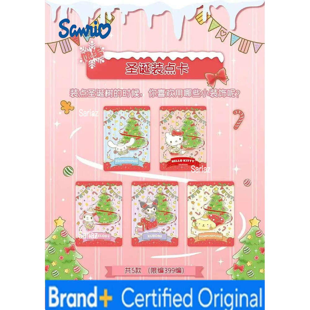 Sanrio New In Stock Mymelody Kuromi Warm Winter Celebration Blind Box Photo Paper Cinnamoroll Collection Small Card Girl Gifts H260130