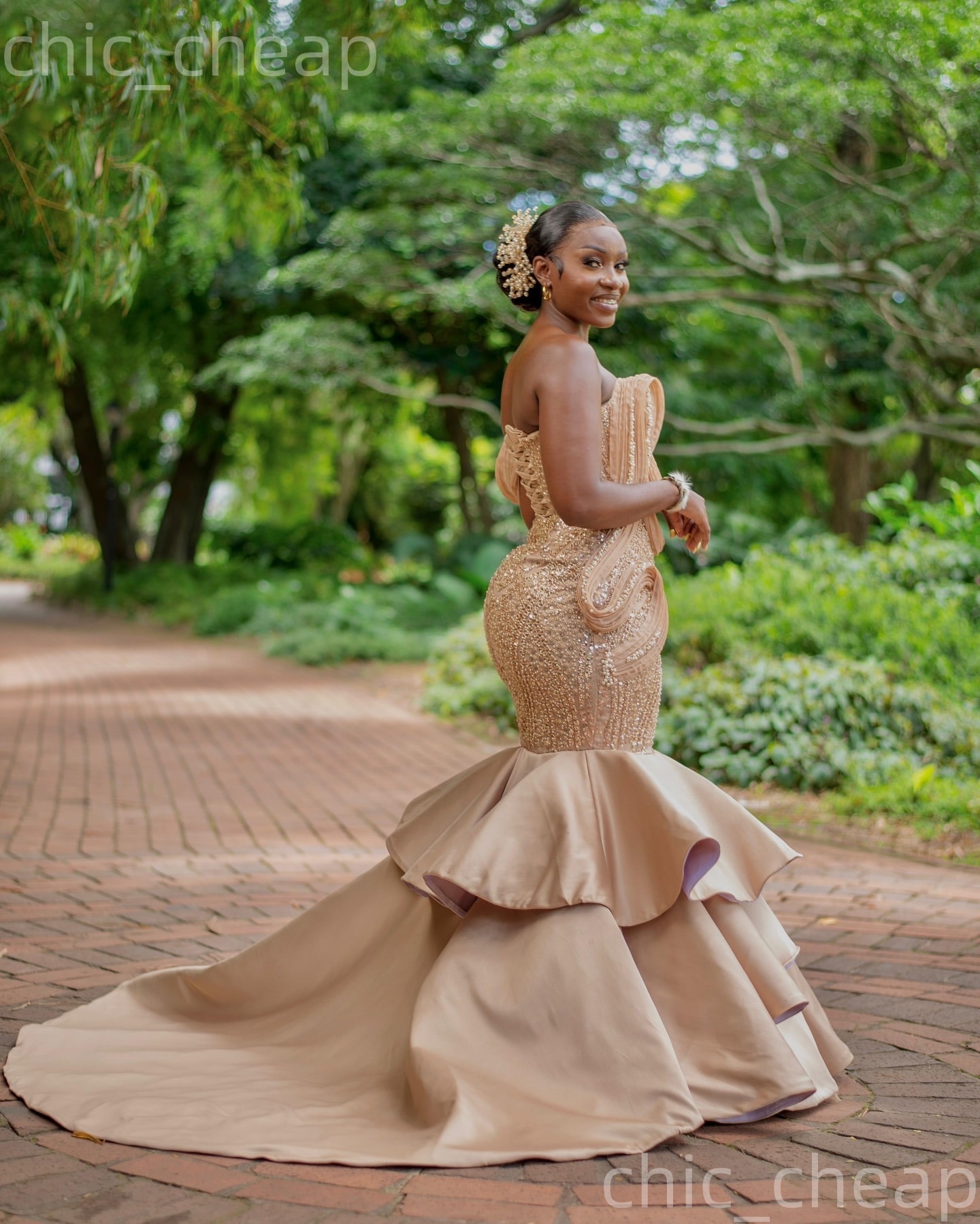 Aso Ebi Champagne Mermaid Prom Dresses 2026 Pearls Beaded Sweetheart Evening Formal Party Second Birthday Engagement Gowns Plus Size Dress For Special