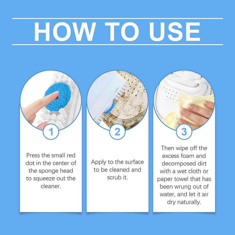 Jakehoe Sneaker White Shoes Foam Cleaner Quick Stain Removal Does Not Damage Shoe Surface with Built-in Brush S260130