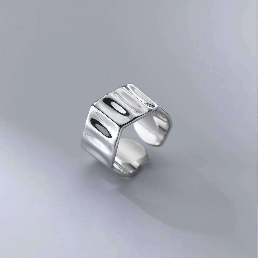 Modian Solid 925 Sterling Silver Wave Geometric Adjustable Simple Finger Rings For Women Party Anti-allergic Jewelry Anillo XJ260130