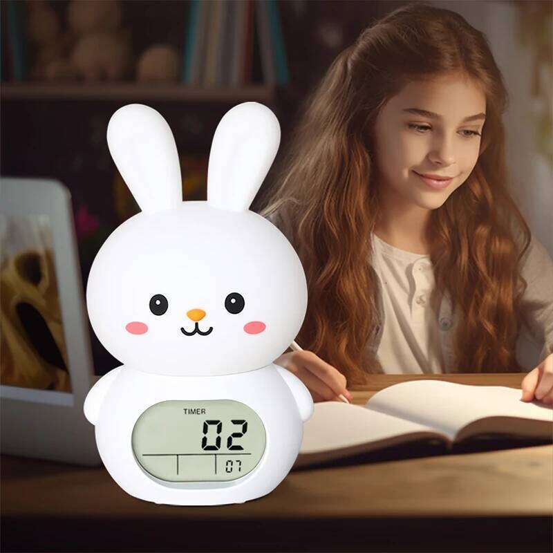 Patting Night Light Alarm Cute Rabbit Multiple MusicBedroom RGB Colorful Pet Clock Student Countdown W260130