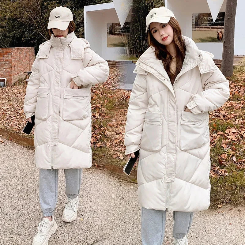 2026 Winter Jacket Parkas Women White Duck Down Hoodies Puffer Jackets Long Coats Warm Female Casual Windproof Outerwear 260126