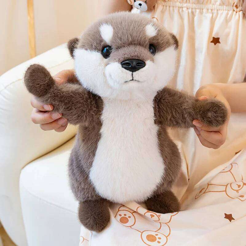 Hugging Plush Fluffy Cozy Magnetic Animal Cute Well-behaved Baby Otter Doll Funny Children Toys Nice Gift Y260128