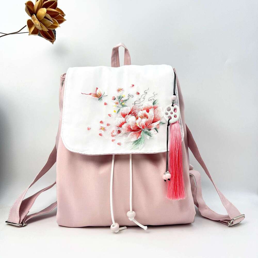 Factory Direct Sale Han Element Hanfu Suzhou Embroidery Backpack Casual Versatile Ancient Style Bag Wholesale MASA