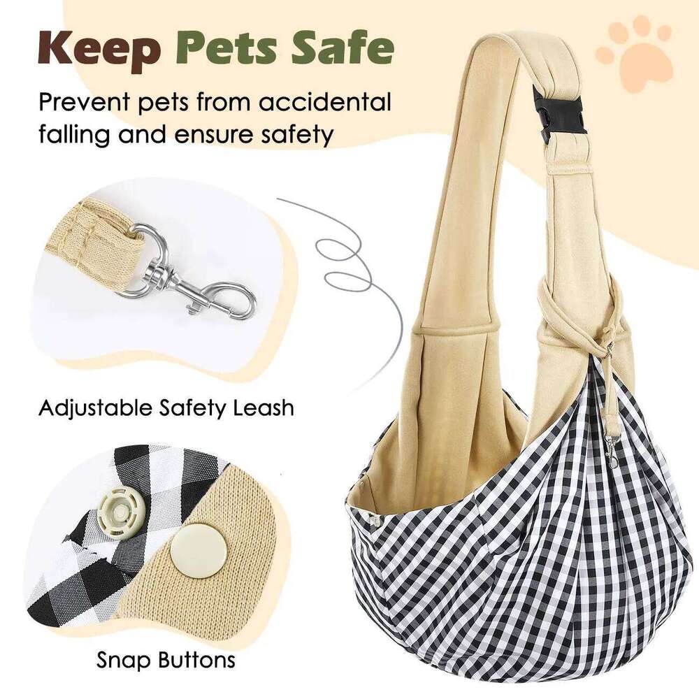 Pawaboo Small Reversible Hands Free Dog for Puppy Sling Carrier with Adjustable Strap Buckle 26H0130