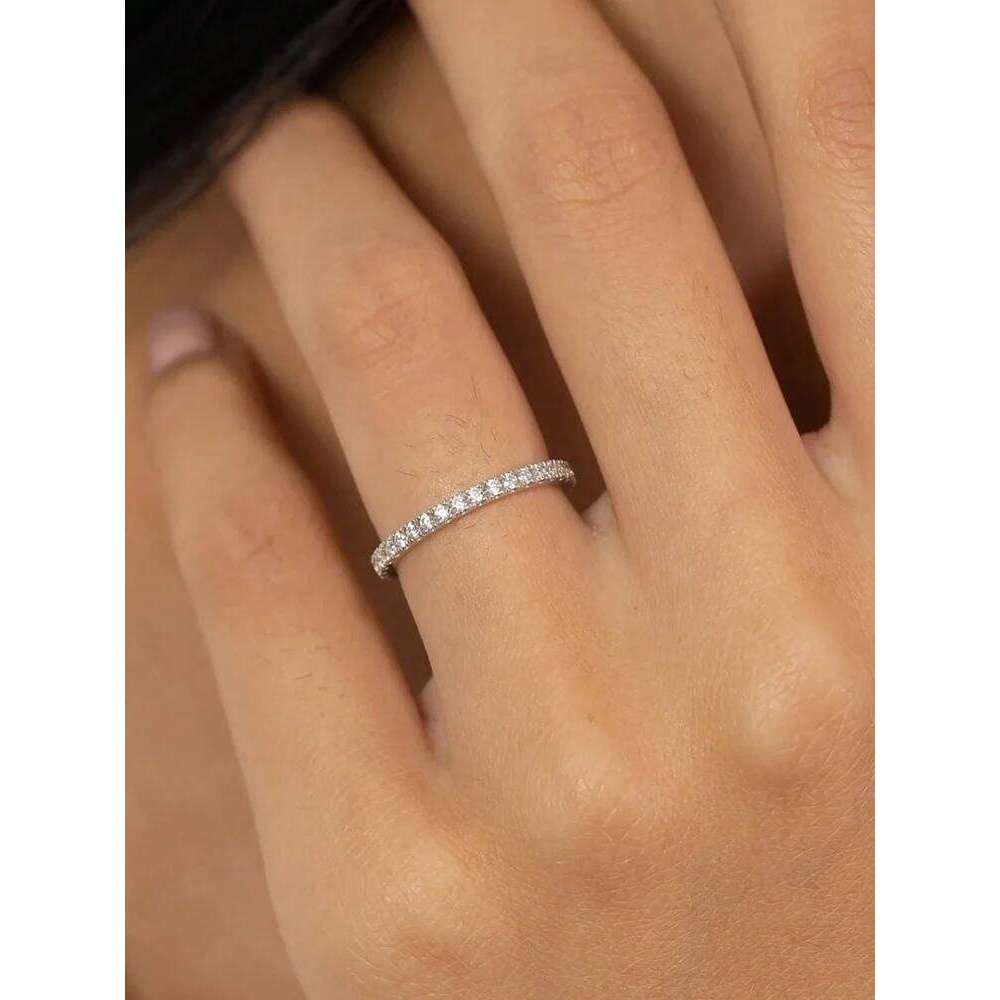 925 Sterling Silver 1.4MM 1.6MM 1.8MM Full Zircon Fashionable Ring For Women Engagement Wedding Luxury High Quality Fine Jewelry XJ260130