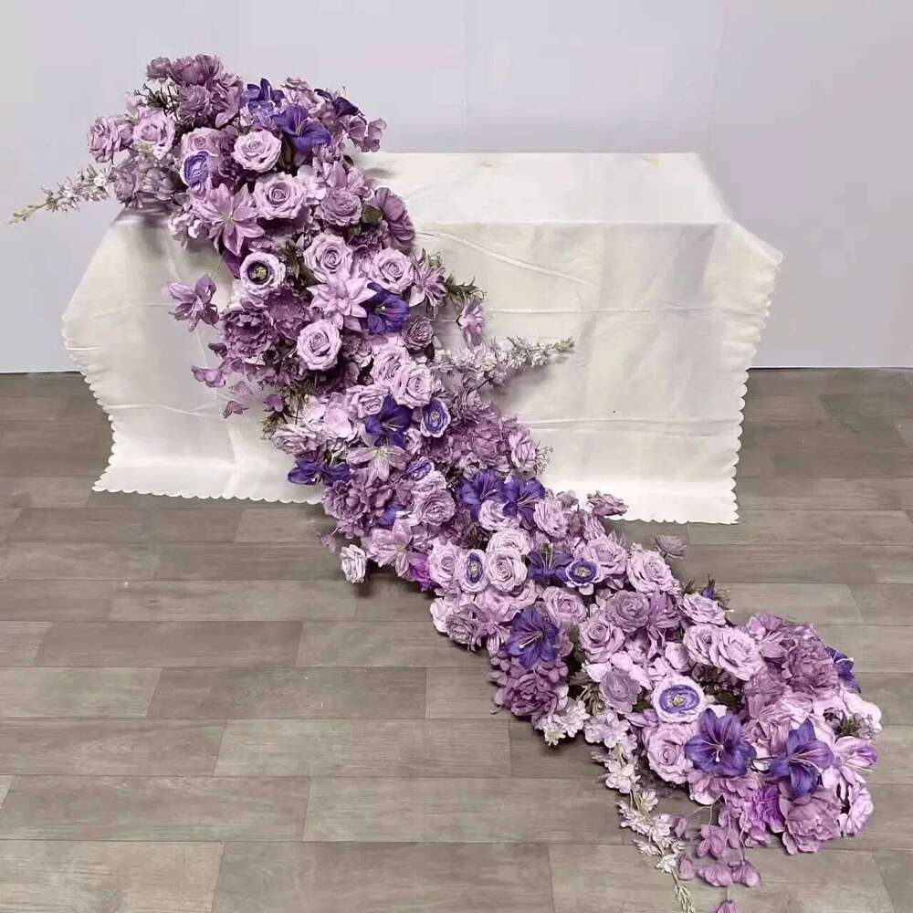 New Artificial Strip Arrangement Wedding Table Runner Floral Party Backdrop Decor Prop Arch Flower String Window Display Y260130