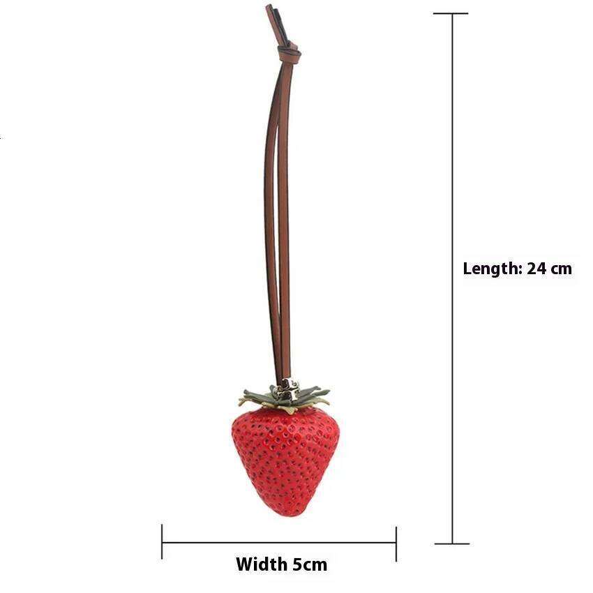 Simulation Resin Strawberry Fashionable Fruit Pendant Couple Hanging Bag Parts Accessories Gift Z260130