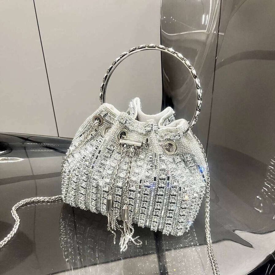 OLOEY Luxury Creativity Purses And Handbags Bags For Women Bucket Clutch Purse Evening Banquet Crystal Rhinestone Shoulder Bag High-End Single-Shoulde