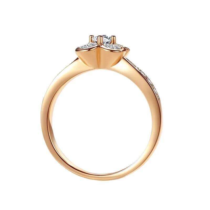 M-JAJA Moissanite Wedding Band 18K Gold Plated S925 Silver Half Eternity Diamond Engagement Rings for Women XJ260130