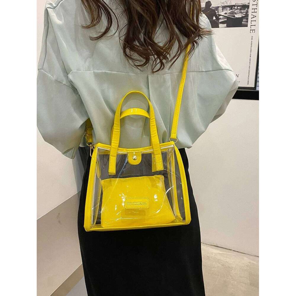 Trendy Stylish Mother-Law Tote For Beach, Waterproof Sandproof Transparent Women's Shoulder Bag Z260130