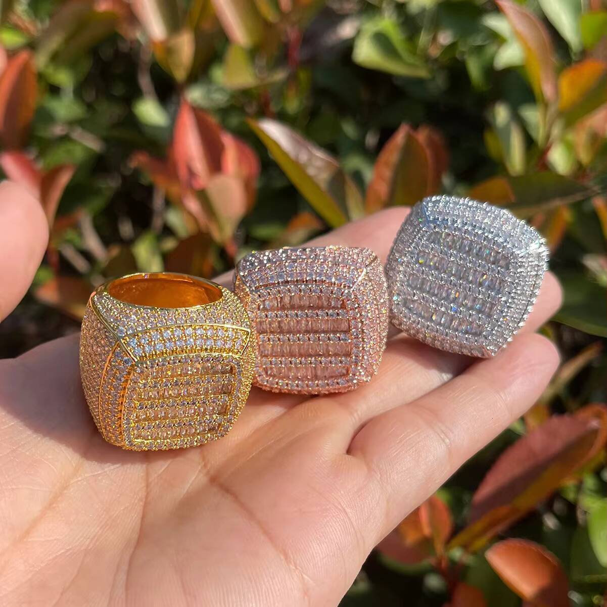 2026 new style hip hop ring Classic Geometric Hot Selling silver Mens vvs moissanite Ring Gold Plated Wholesale