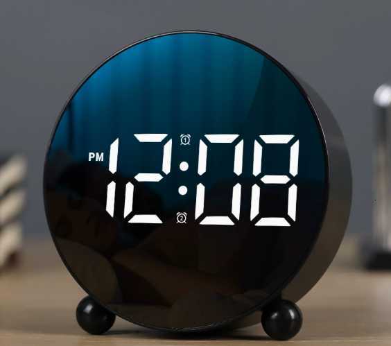Alarm clock, minimalist electronic clock, LED clock, home bedside clock, temperature clock, clock H260130 - view 3
