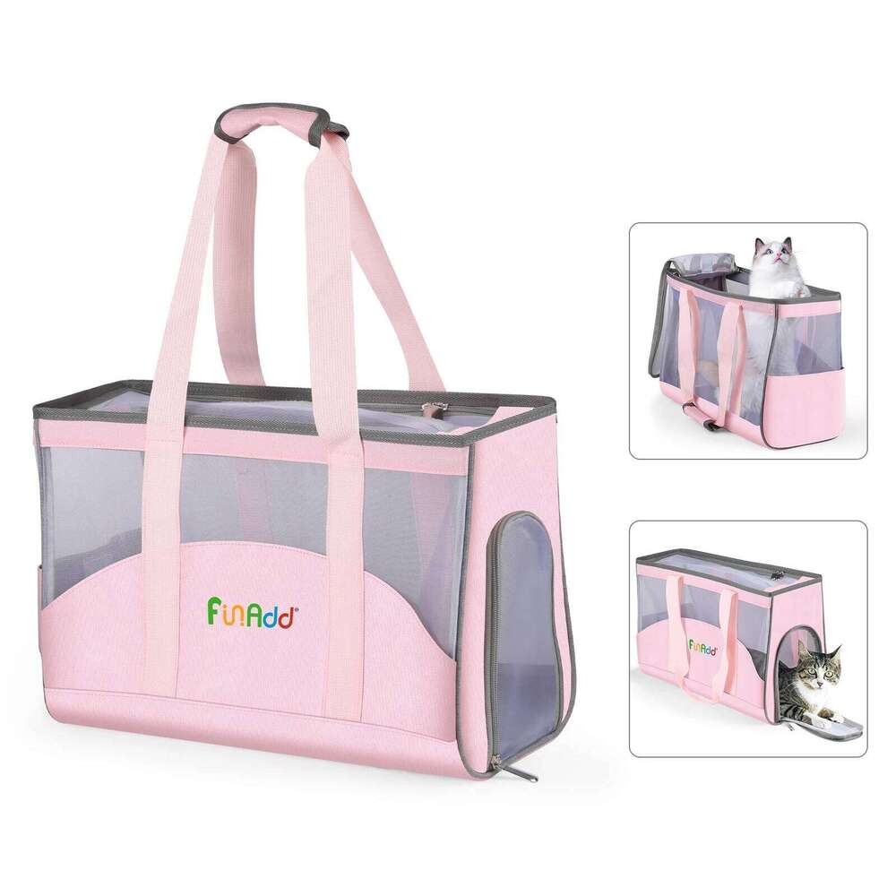 FUNADD Cat Dog Carrier Handbag Portable Breathable Pet Outdoor Shoulder Tote Bag 26H0130