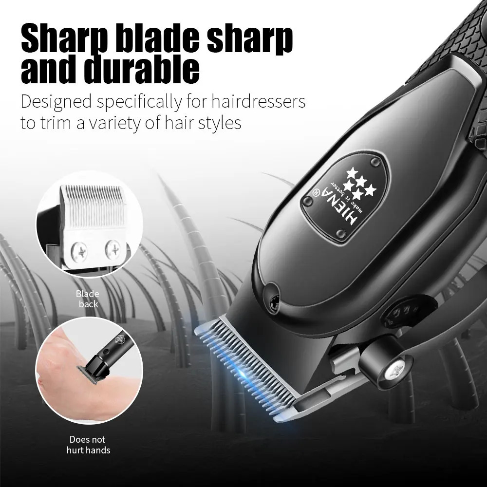 hiena Hair Clipper Kit for Men Electric Shaver Hair Trimmer Professional Cutting Machine Hair Trimmer with LCD Digital Display 260129