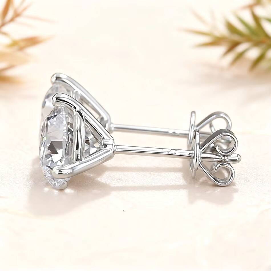 Huacan Lab Created Diamond Stud Earrings 14K 18K Solid Gold 05CT 1CT Lab Grown Brilliant Cut IGI Certified Trendy Unisex