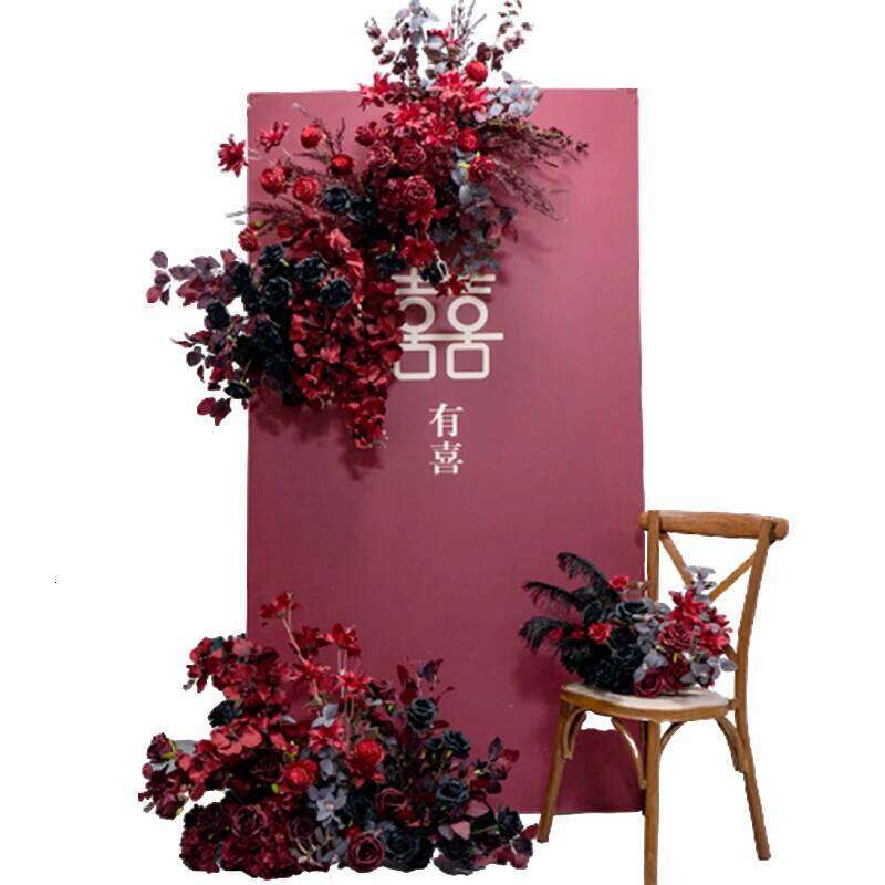 New Red Rose Peony Artificial Hanging Row Wedding Arch Backdrop Decor Corner Flower Road Lead Floral Party Stage Props W260130
