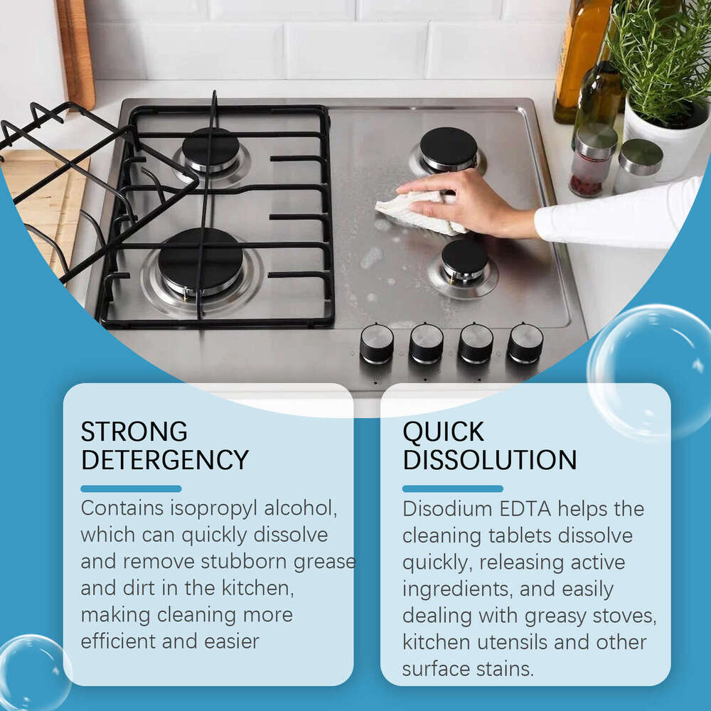 Jue-Fish Grease Tablets Household Cleaning Kitchen Stove Stain Multi-Functional Degreasing and Descaling S260130