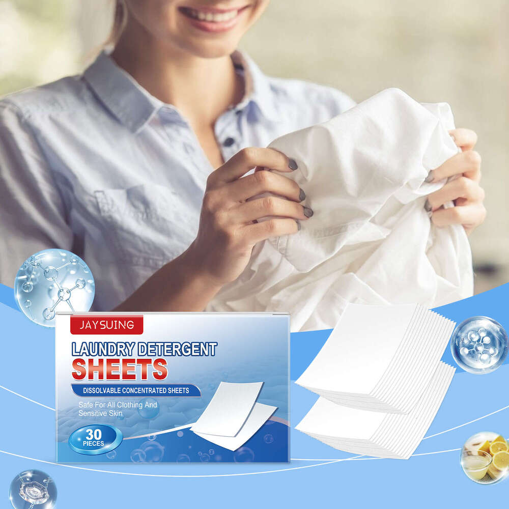 JAYSUING Laundry Gentle Care for Odors, Oil Stains, Long-lasting Fragrance Cleaning Bubble Sheets S260130