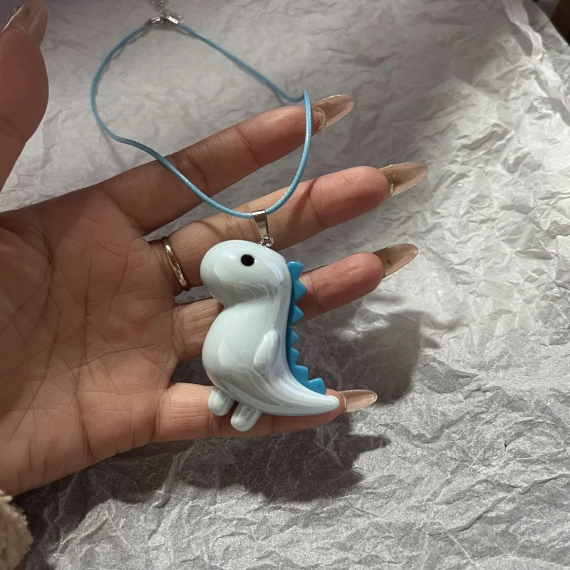 Sweet Cute Elephant Dinosaur Pendant Necklace for Women Men Fashion Rope Chain Necklace Vintage Y2K Jewelry Accessories 260120