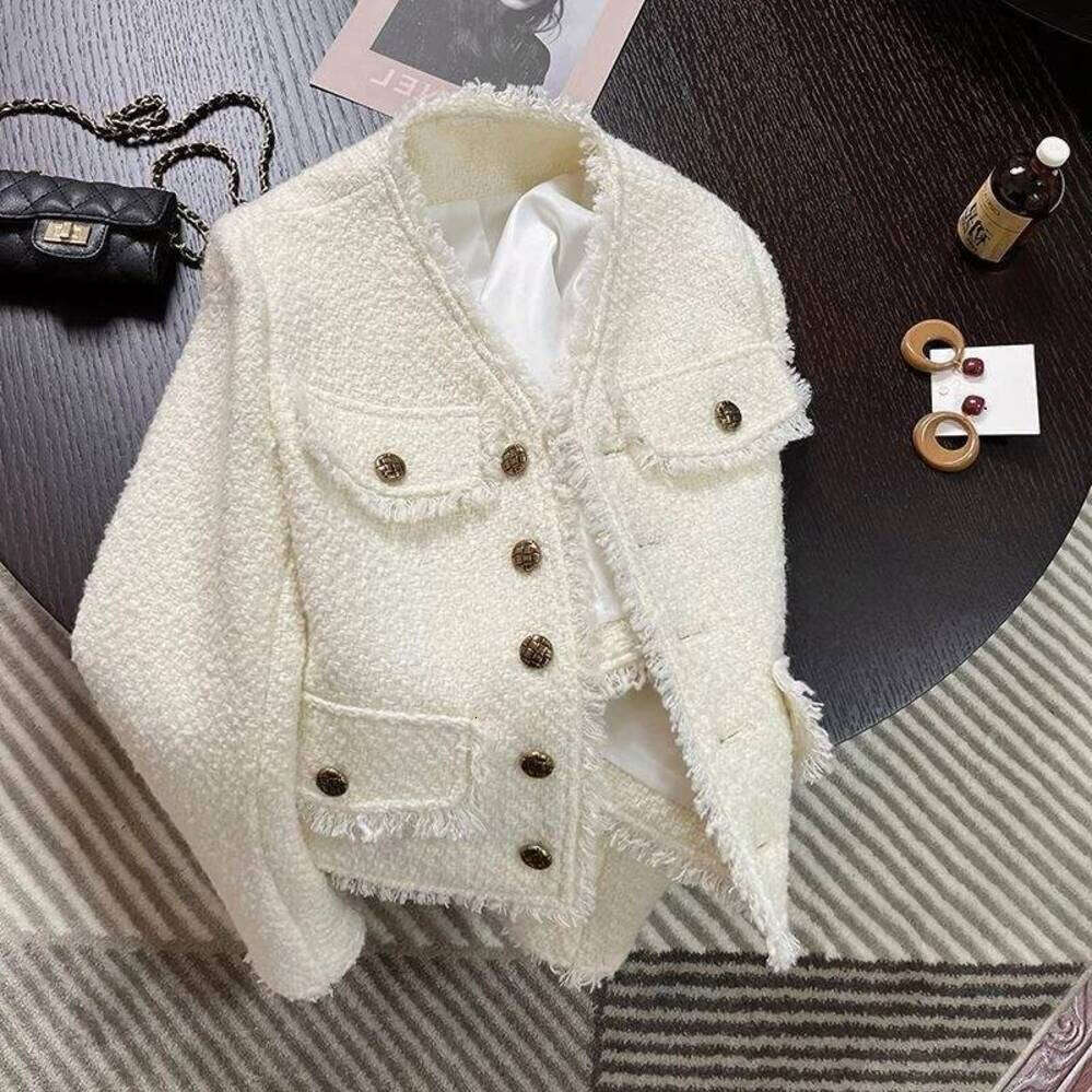 ZHE HAN Tweed Jacket English Style Womens Spring Quilting Fabric Multi-Functional Outdoor Morning Workjacket Splashproof Regular Stylish