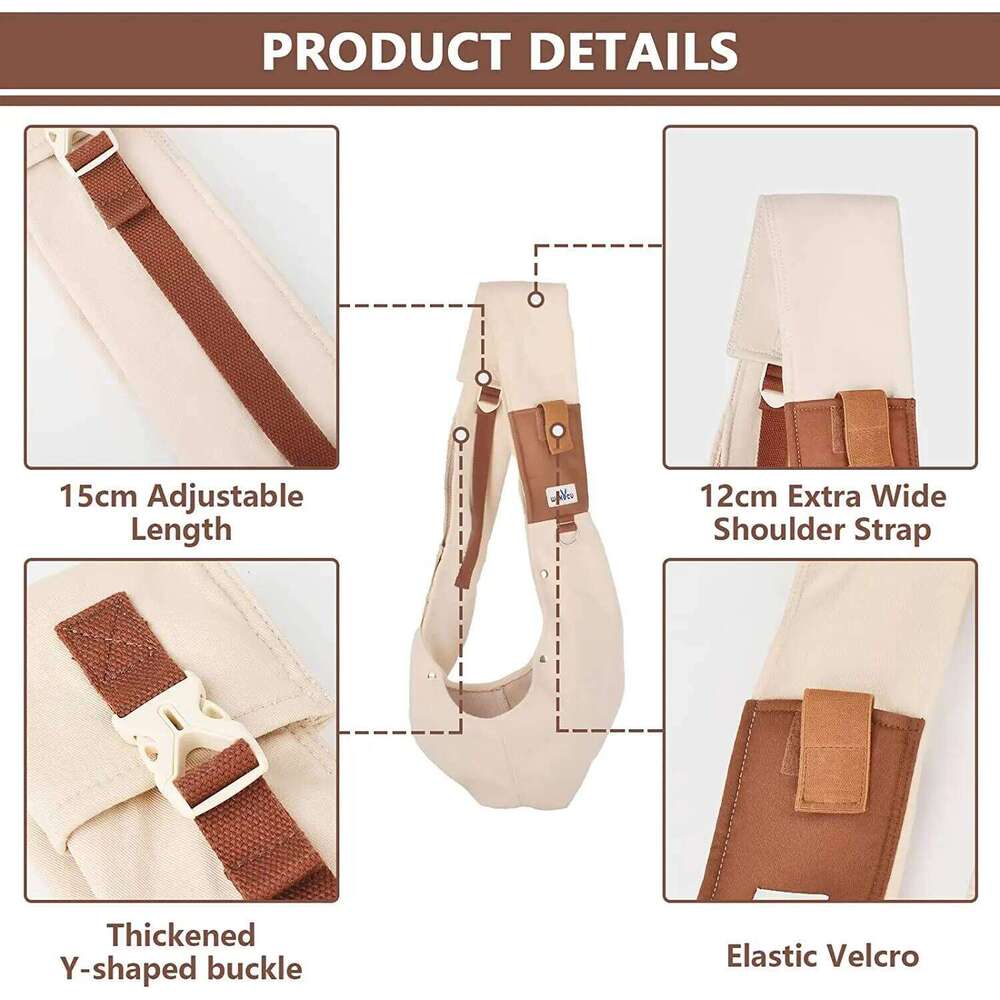 Wakytu Sling Small Dogs Reversible Front Dog Carrier with Adjustable Strap Hands Free Pet Papoose Bag for Travel 26H0130