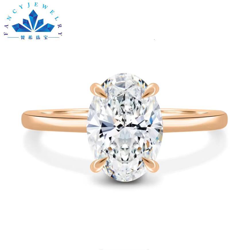 Hot Sale Mossanite Ring Gra Certificate 20 Ct Oval Cut White Gold Plated 925 Silver Real Moissanite Engagement Ladies Rings
