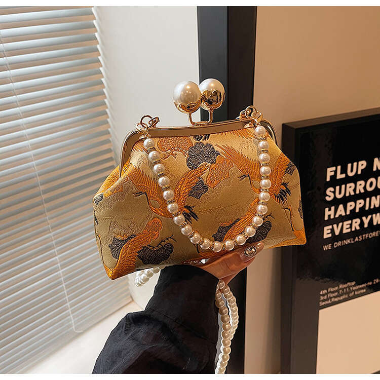 Hot-Selling Large Floral New Chinese National Style Matching Single Shoulder Crossbody Handheld Fashion Women's Evening Small Bag