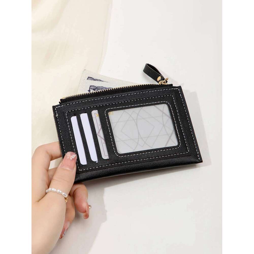 Minimalist ultra-thin coin fashionable and portable PU leather wallet multifunctional credit clip zipper card holder Z260130