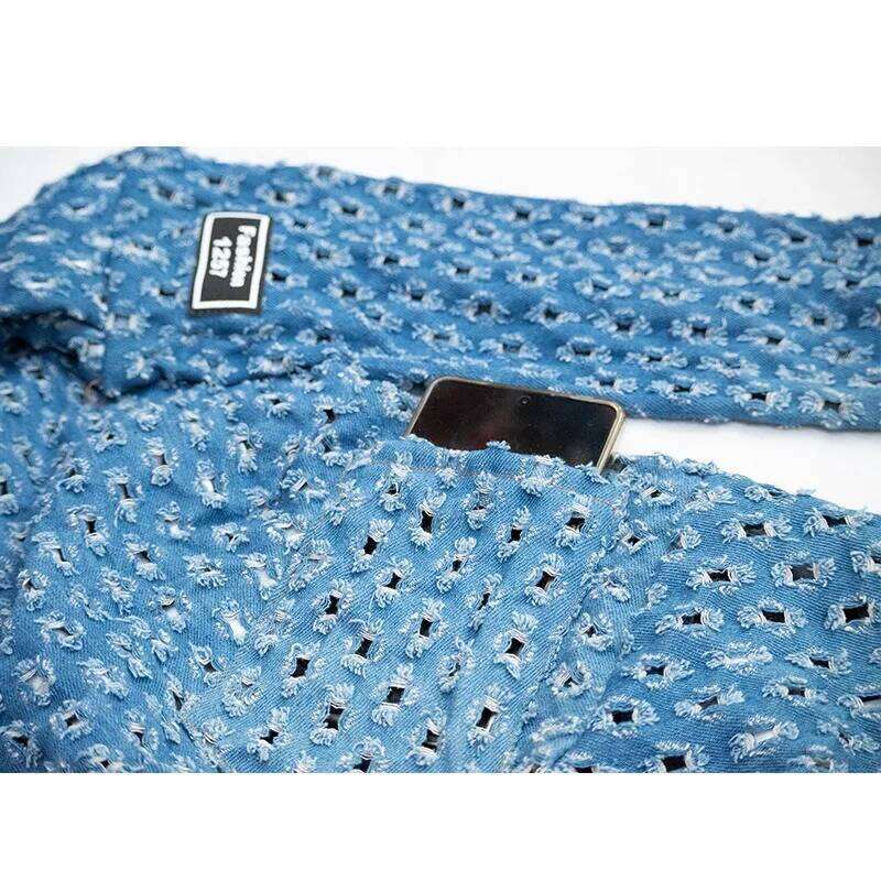 1pcs Pet Denim Backpack Dogs & Cats Durable Cotton-Blend Fabric Shoulder/Crossbody Bag for Outdoor Walks 26H0130