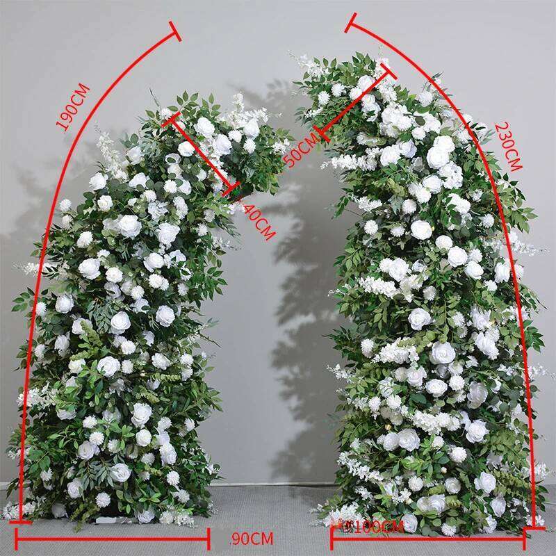 230CM New Artificial Flower Greenery Rose Horn Shaped Arch for Outdoor Proposals Stunning Romantic Decor W260130