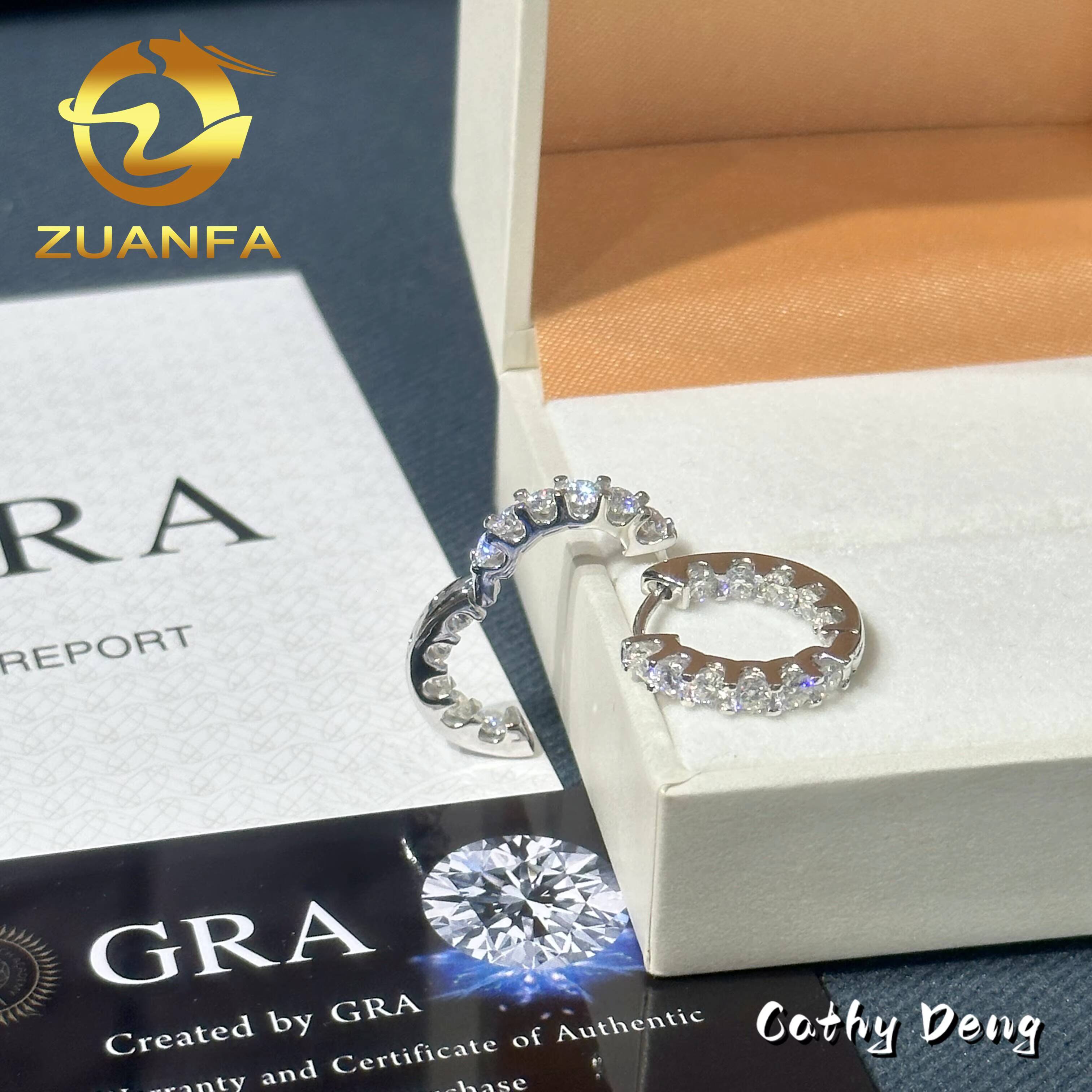 Pass Diamond Test High Quality Hip Hop Moissanite Stud Earring Hoop 925 Sterling Silver Moissanite Stud Earrings for Men Women