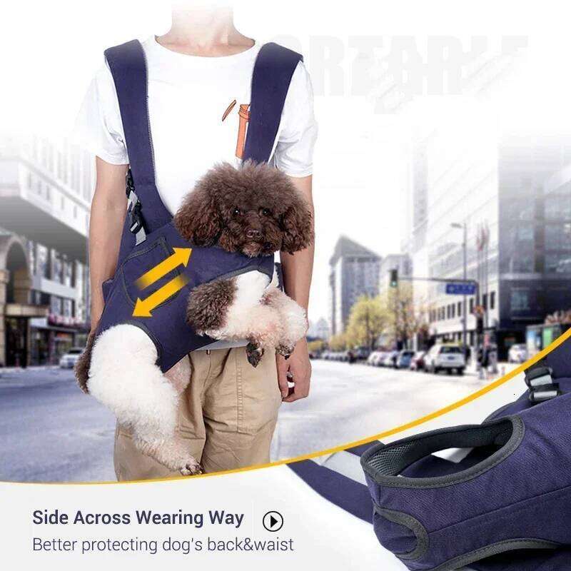 Backpack Dogs Outdoor Dog Carrier for Riding Walking Front Pack Back and Waist Protective Breathable Easy-Fit Pet Travel Bag 26H0130