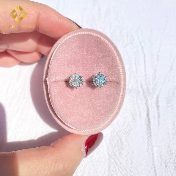 Dropshipping Factory Outlet 14K Solid Gold Lab Diamond CVD/HPHT Stud Screw Back Earrings Fine Jewelry Ready to Ship