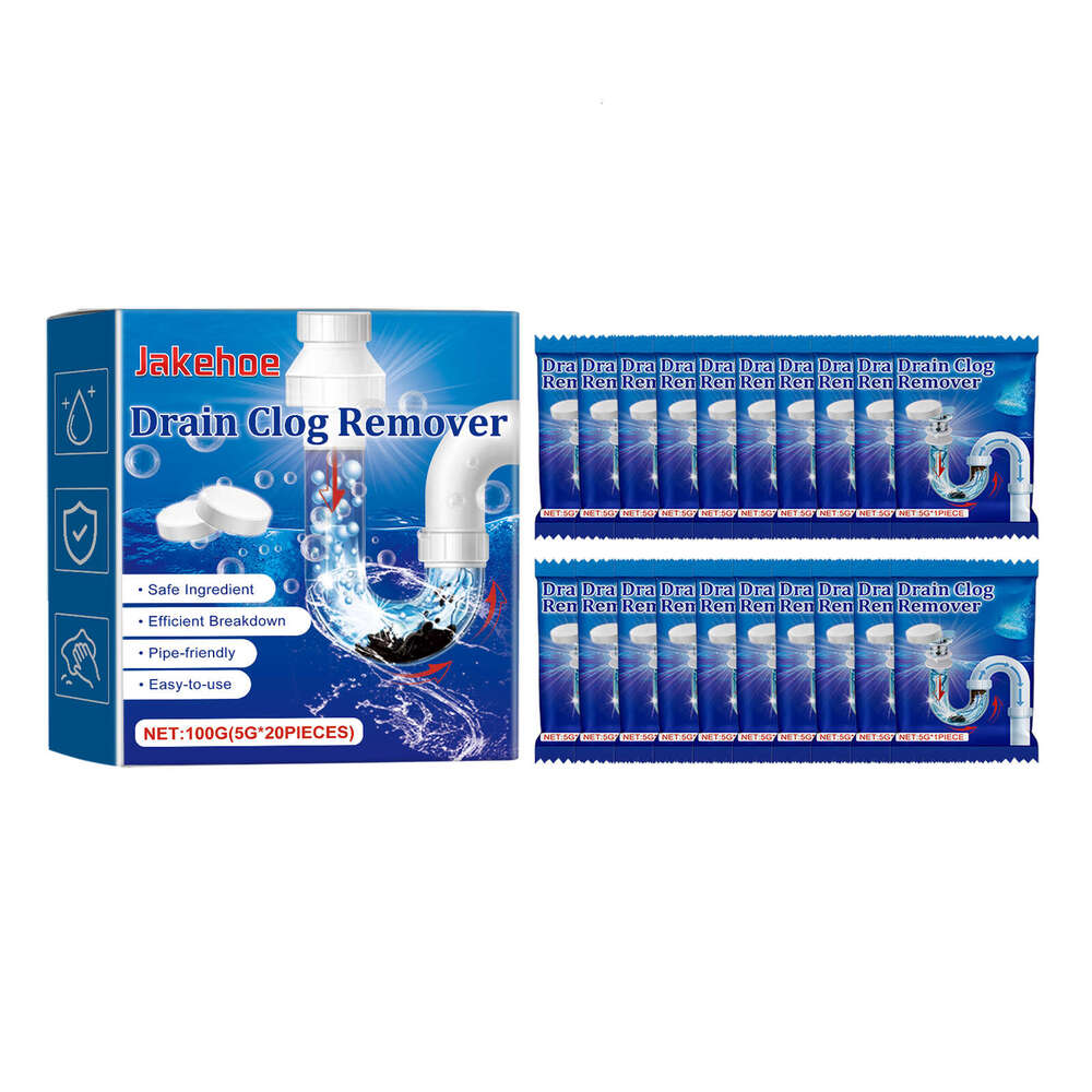 Jakehoe Cleaner Effervescent Tablets Boxed Toilet Floor Drain Drainage Pipe Sewer Unclogging Anti-Clogging Cleaning S260130