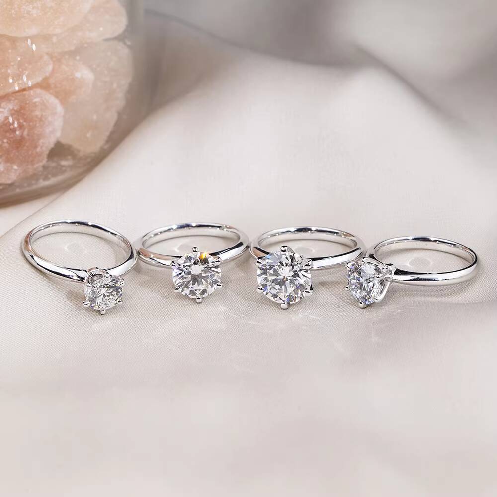 Ready to Ship MSR-058 18k Gold Engagement Ring Jewelry 301CT E VVS2 Round Lab Grown Diamond Ring